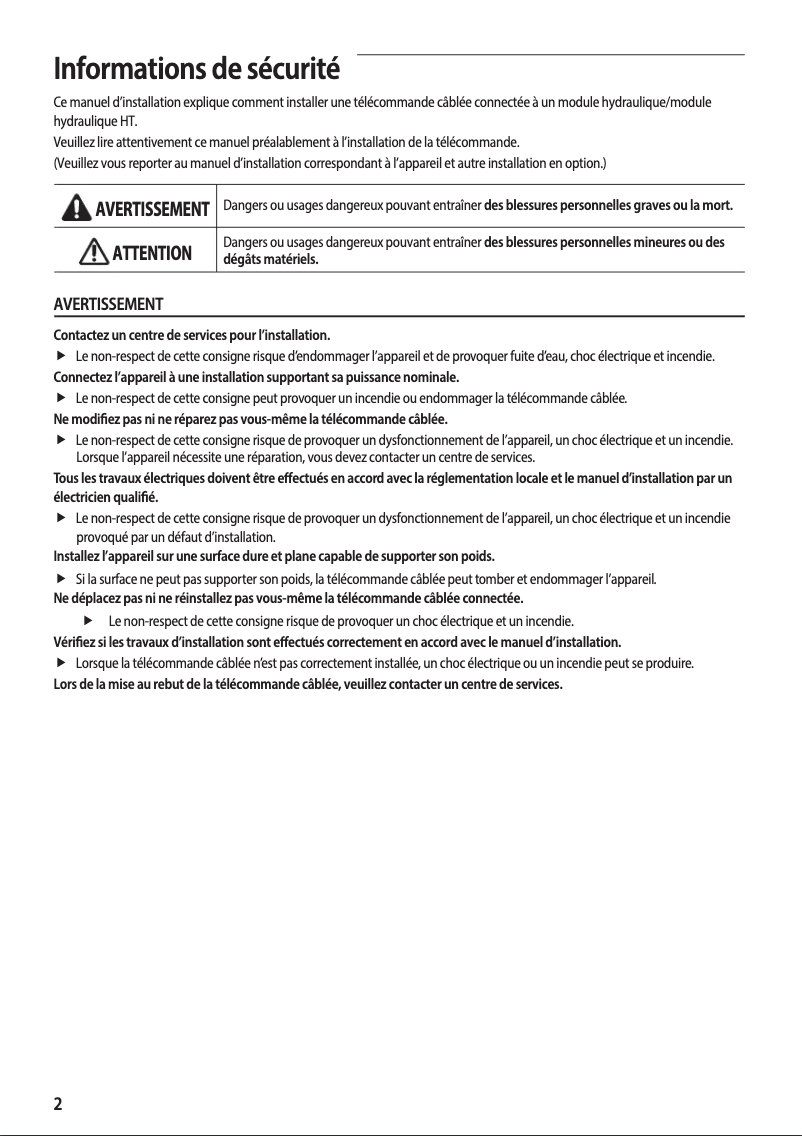 Page 1 de la notice Guide d'installation Samsung MWR-WW00N