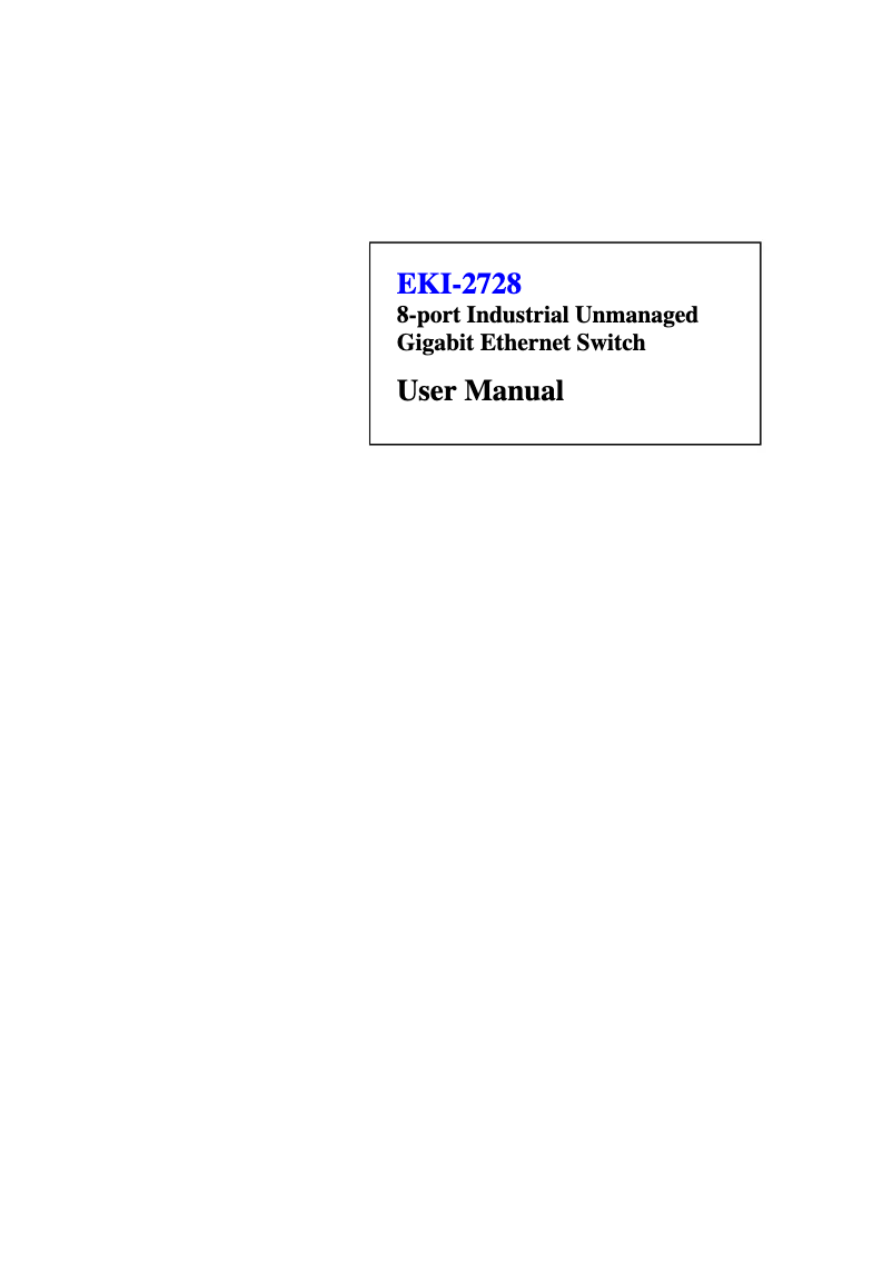 Page 1 de la notice Manuel utilisateur Advantech EKI-2728M-BE