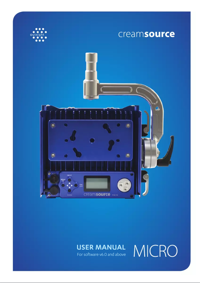Page 1 de la notice Manuel utilisateur Creamsource Micro