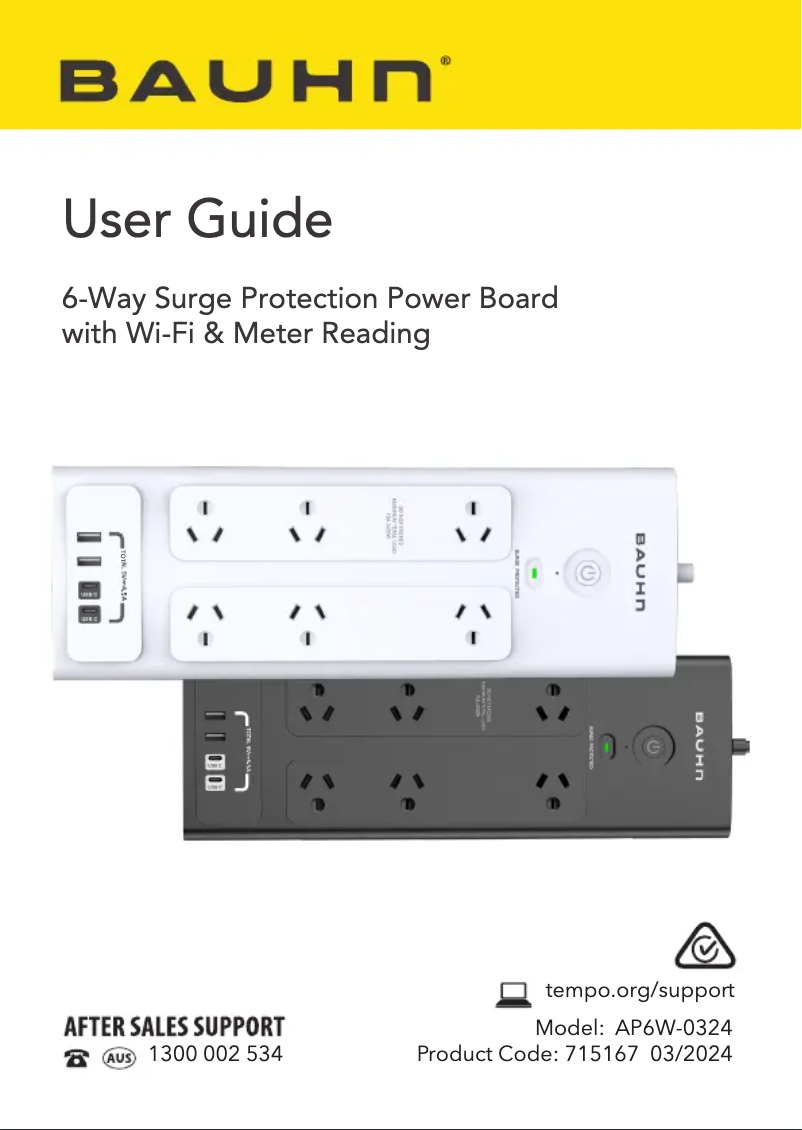 Page 1 de la notice Manuel utilisateur Bauhn AP6W-0324