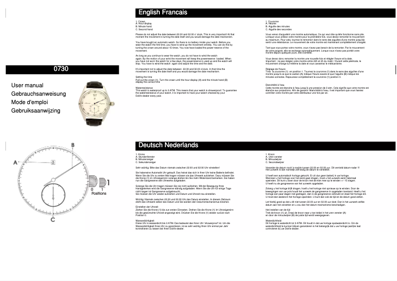 Page n°1 - Manuel utilisateur Davis 0730