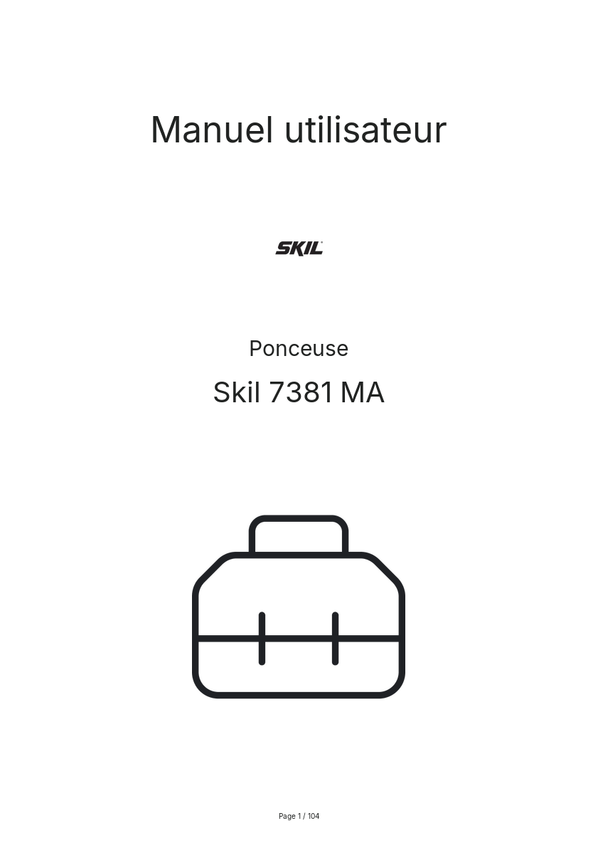 Image de la première page du manuel de l'appareil 7381 MA