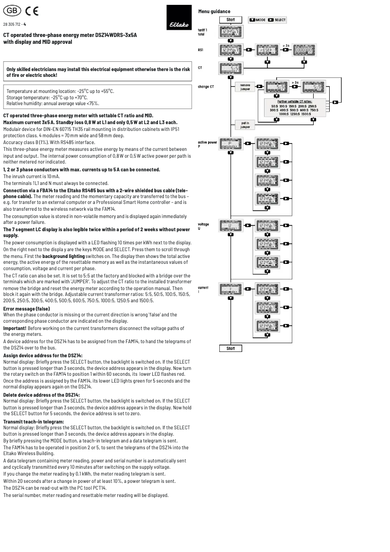 Página 1 del manual Manual de usuario Eltako DSZ14WDRS-3x5A