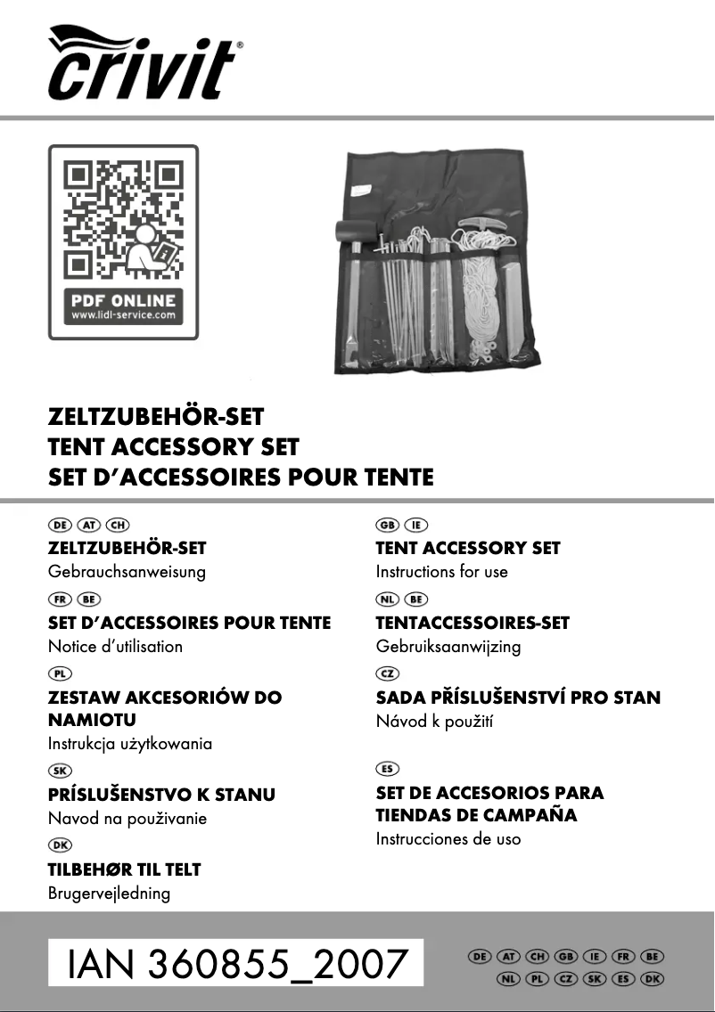 Page 1 de la notice Manuel utilisateur Crivit IAN 360855