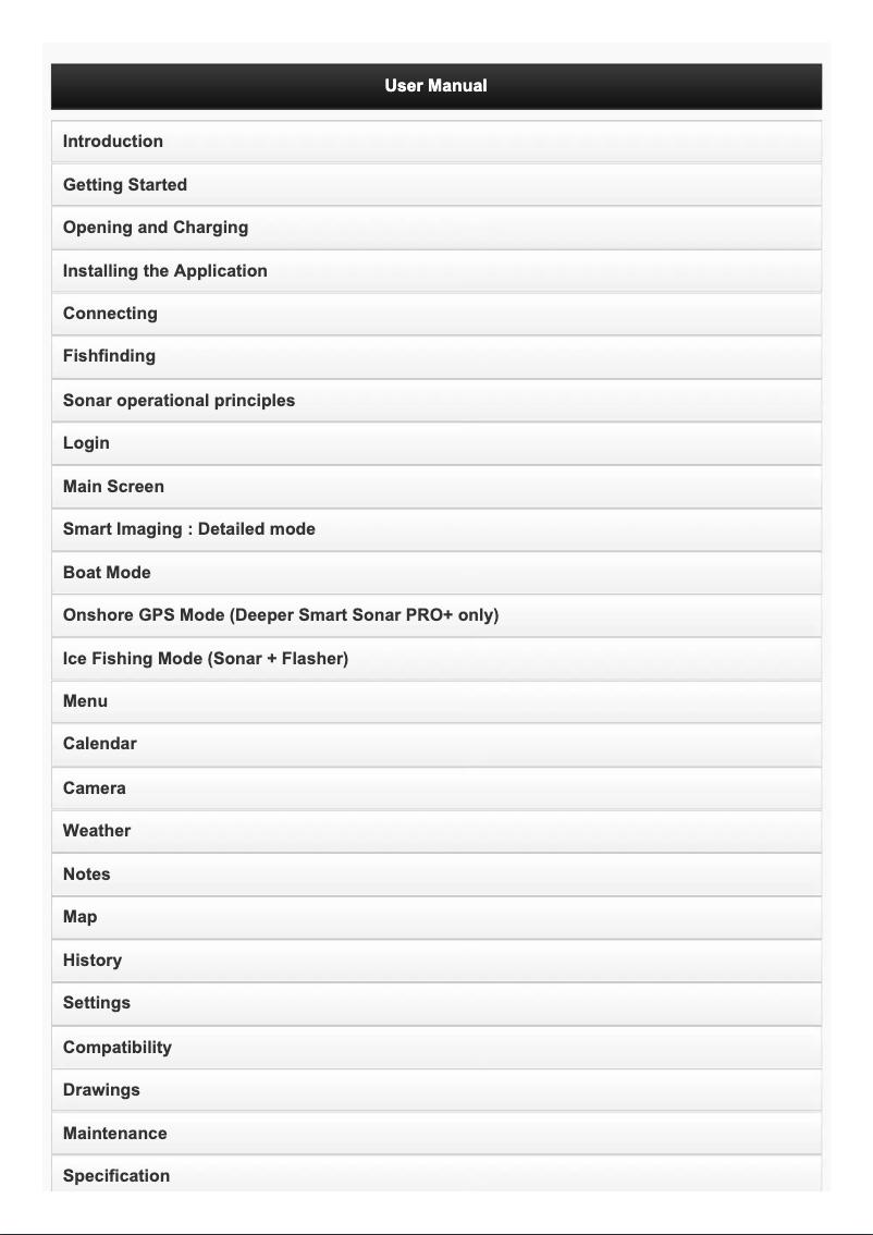 Imagen de la primera página del manual del dispositivo Smart Sonar Pro+