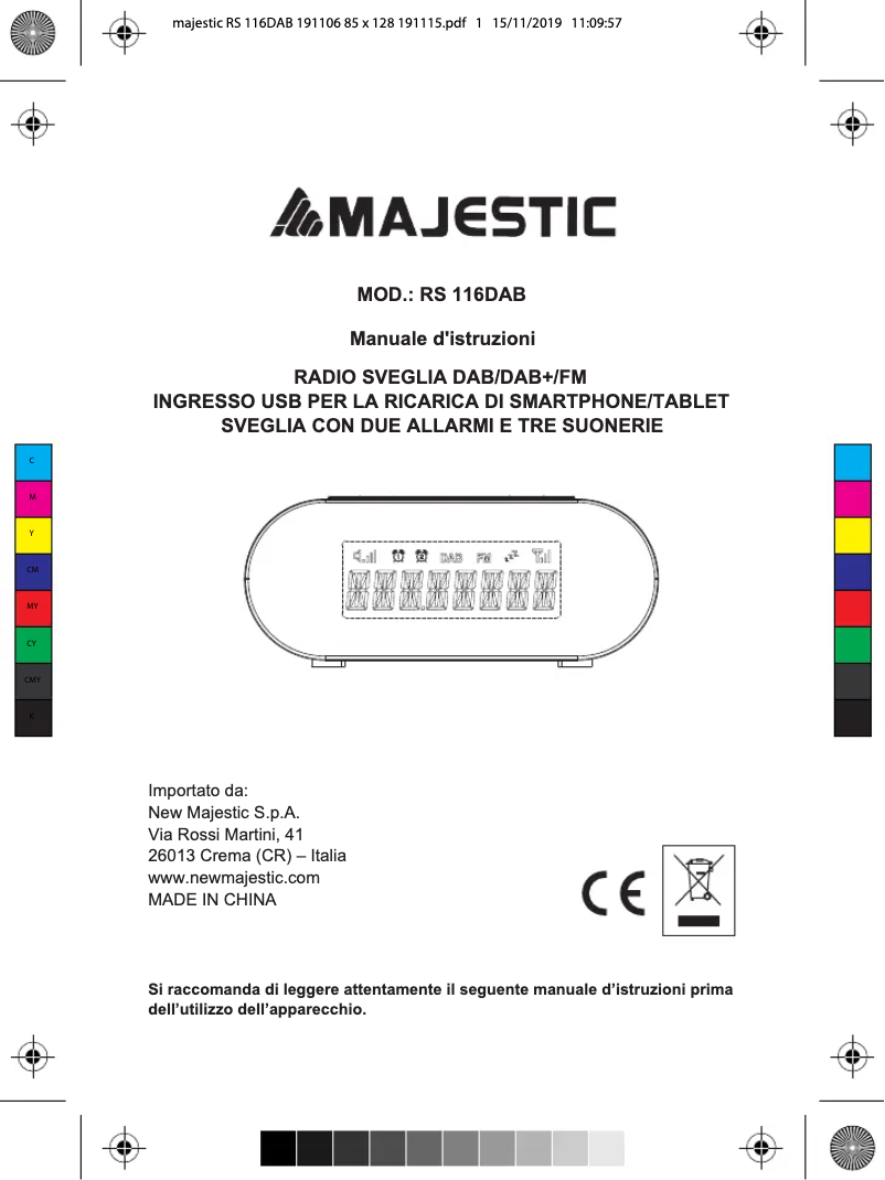Page n°1 - Manuel utilisateur Majestic RS-116 DAB