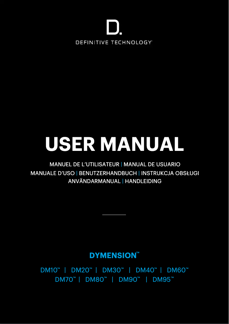 Page 1 de la notice Manuel utilisateur Definitive Technology Dymension DM10