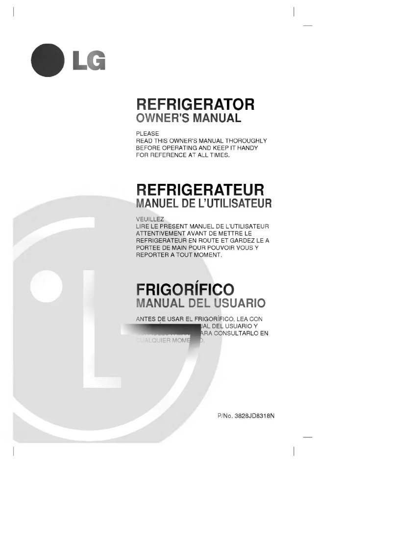 Page 1 de la notice Manuel utilisateur LG GR-131SU