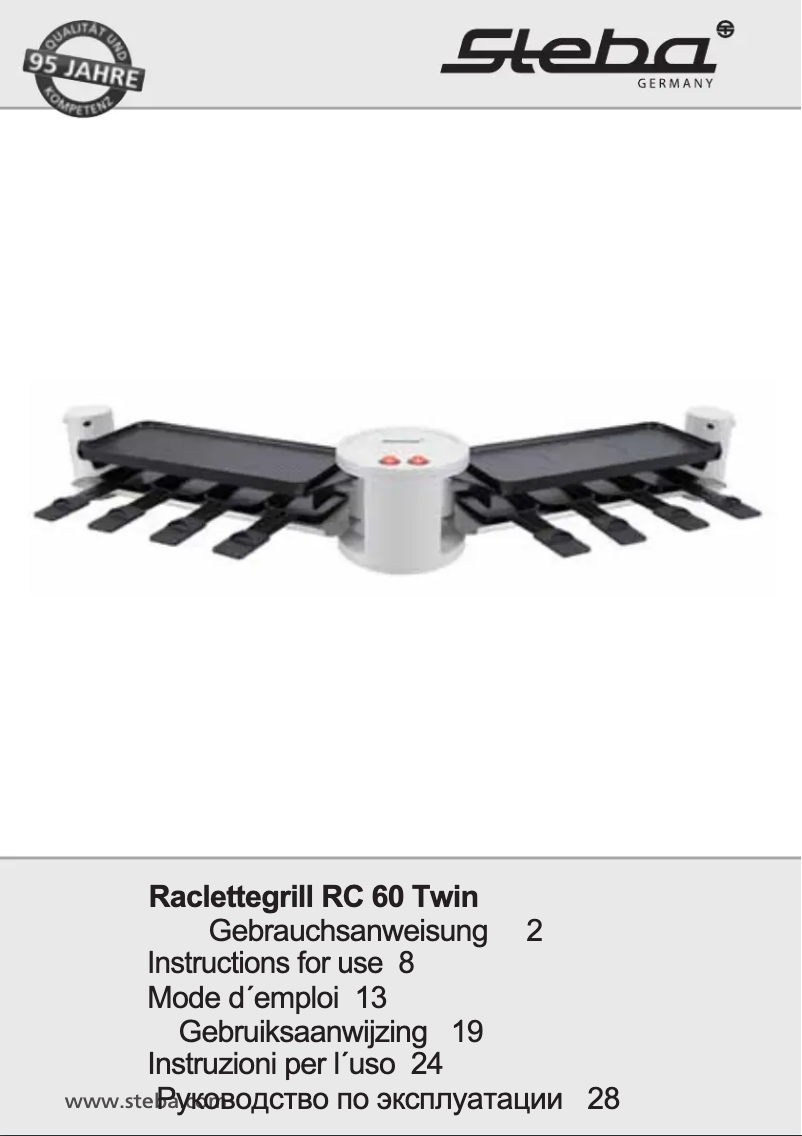 Page 1 de la notice Manuel utilisateur Steba RC 60 TWIN
