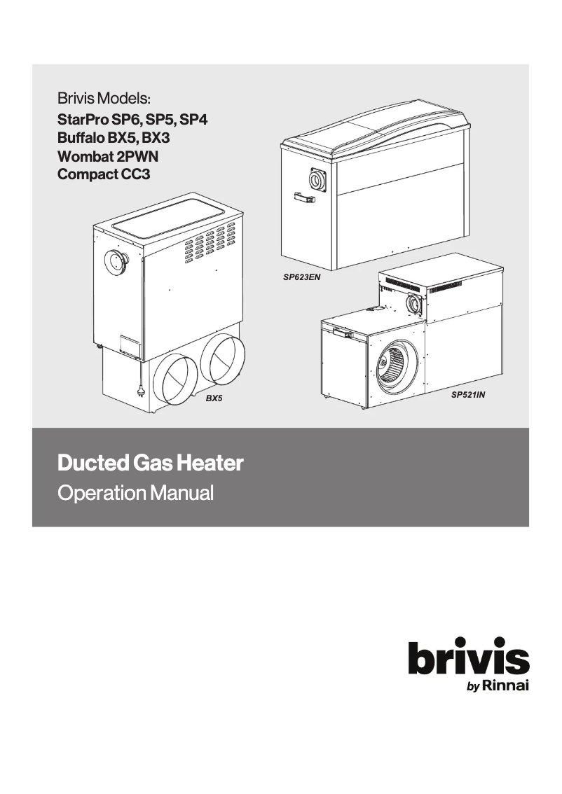 Page n°1 - Manuel utilisateur Brivis Compact Classic CC330IN-XA
