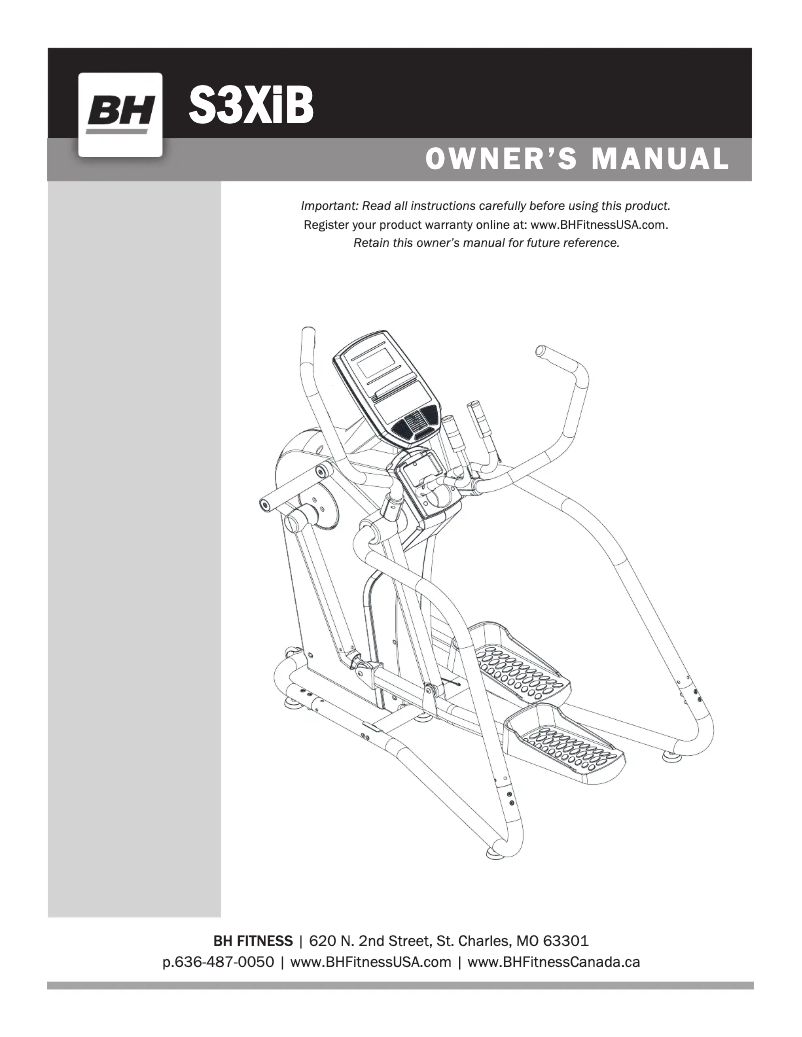 Page 1 de la notice Manuel utilisateur BH Fitness S3XiB