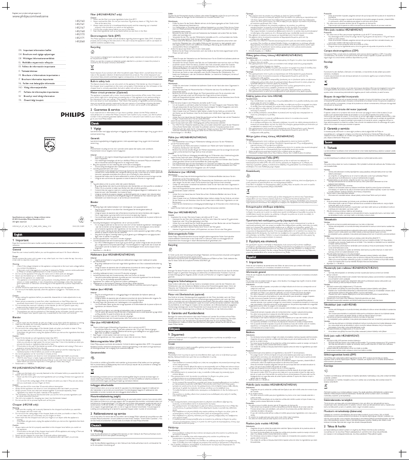 Página 1 del manual Manual de usuario Philips Viva Collection HR2160