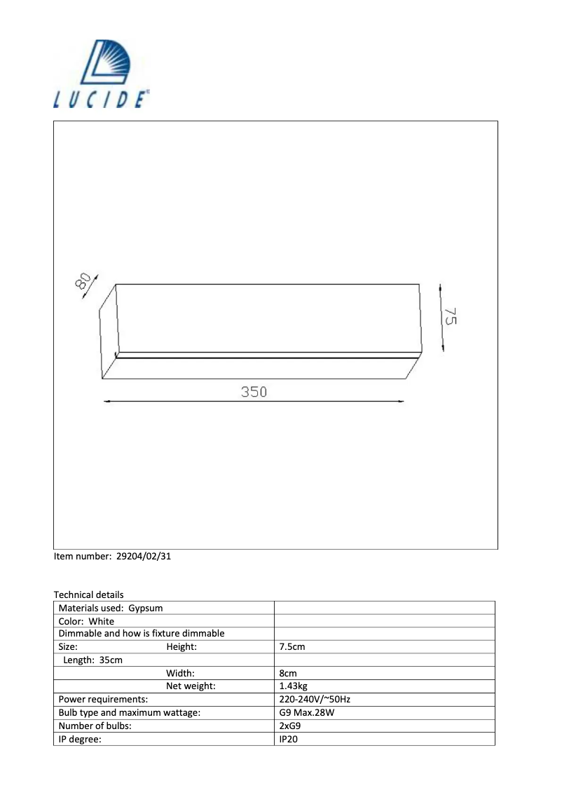Page n°1 - Manuel utilisateur Lucide Blanko