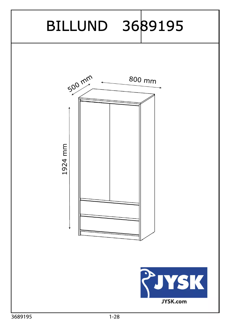 Page n°1 - Manuel utilisateur JYSK Billund