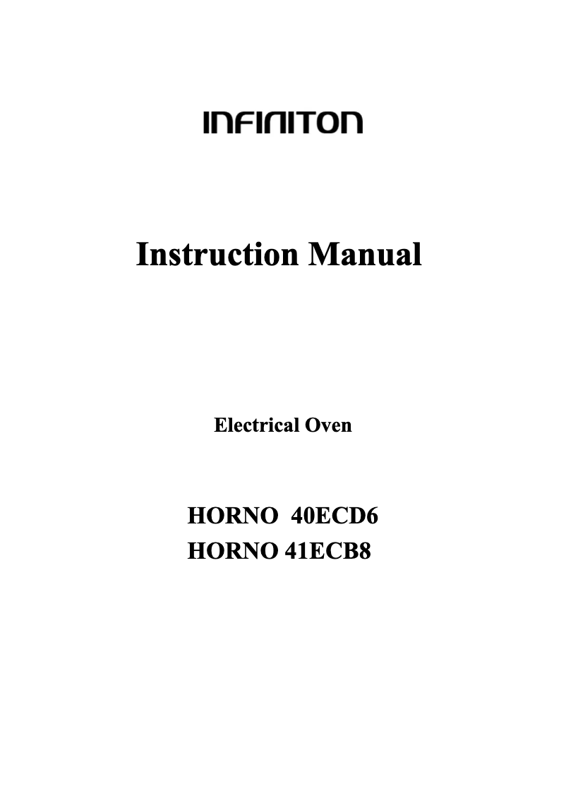 Page 1 de la notice Manuel utilisateur Infiniton 40ECD6