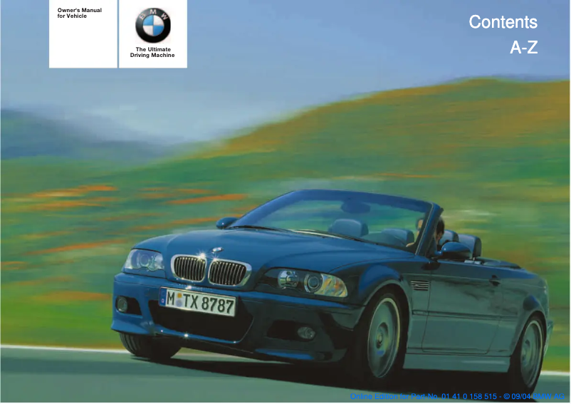 Page 1 de la notice Manuel utilisateur BMW M3 Convertible (2005)