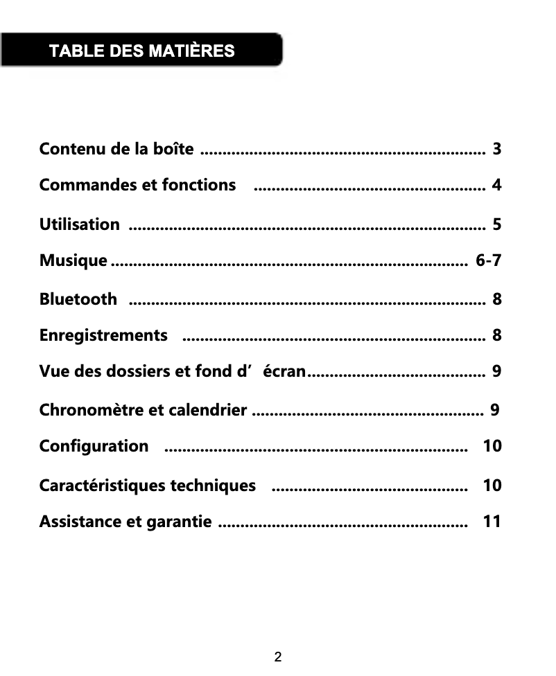 Page 1 de la notice Manuel utilisateur Majority MP3 Player