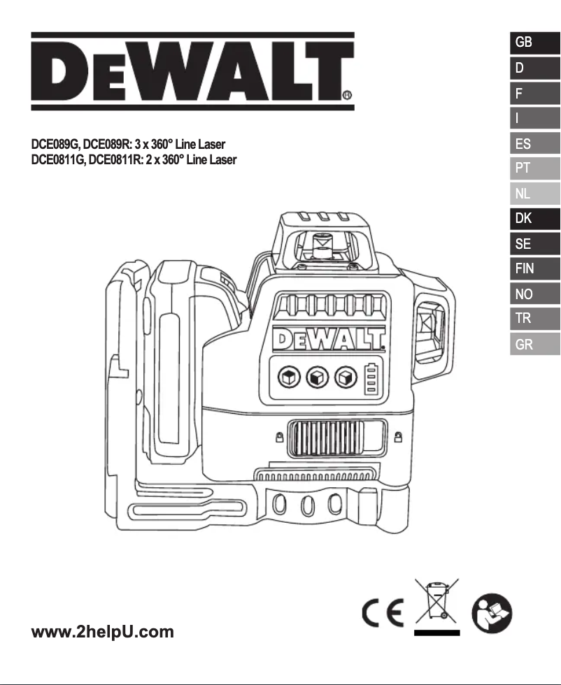Page 1 de la notice Manuel utilisateur DeWalt DCE089R