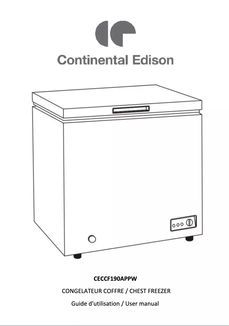 Page 1 de la notice Manuel utilisateur Continental Edison CECCF190APPW