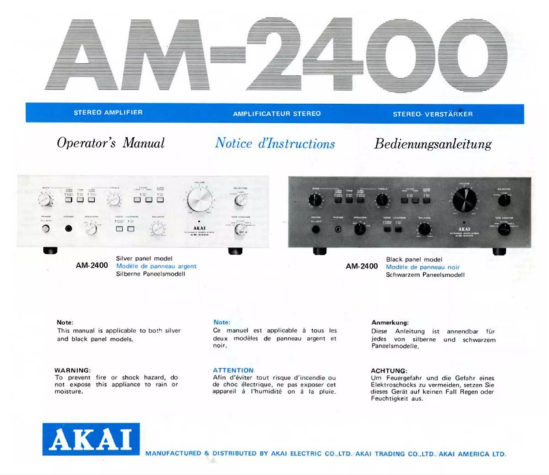 Page 1 de la notice Manuel utilisateur AKAI AM-2400