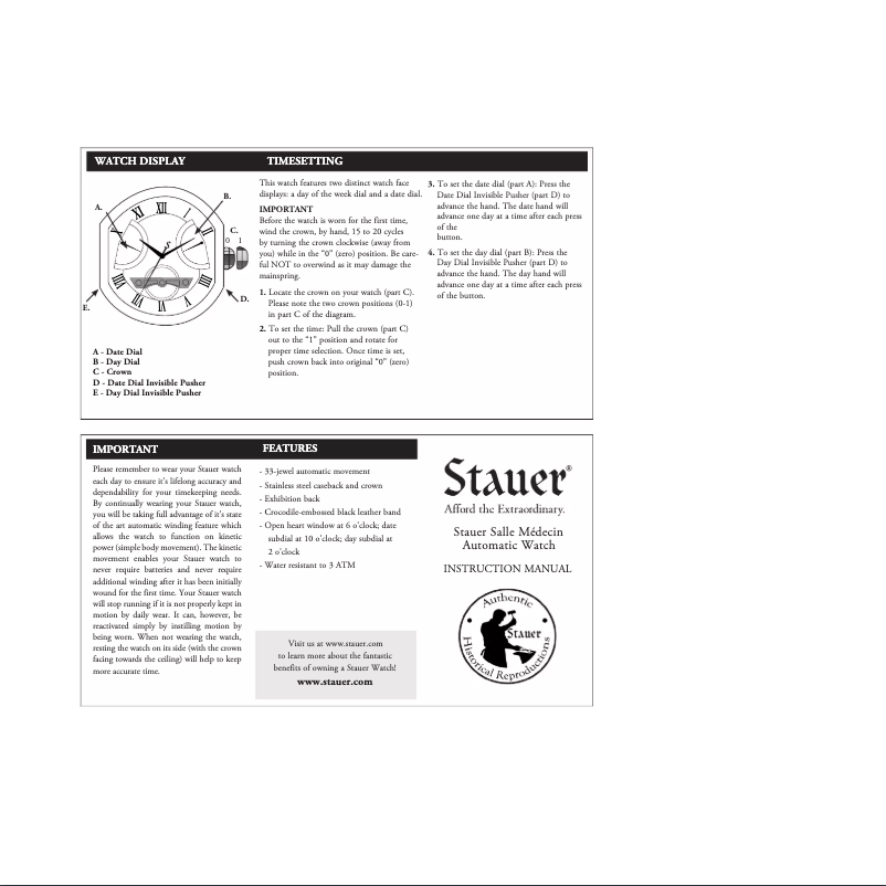 Page 1 de la notice Manuel utilisateur Stauer 41029