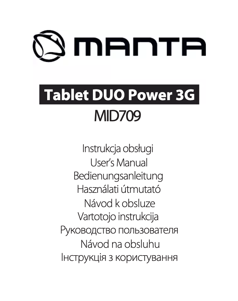 Page 1 de la notice Manuel utilisateur Manta Duo Power 3G MID709