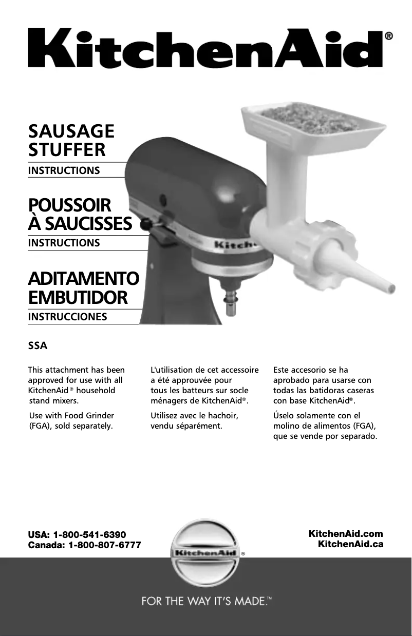 Page 1 de la notice Manuel utilisateur KitchenAid Gourmet KPEXTA