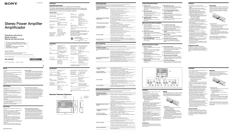 Image de la première page du manuel de l'appareil XM-GS400