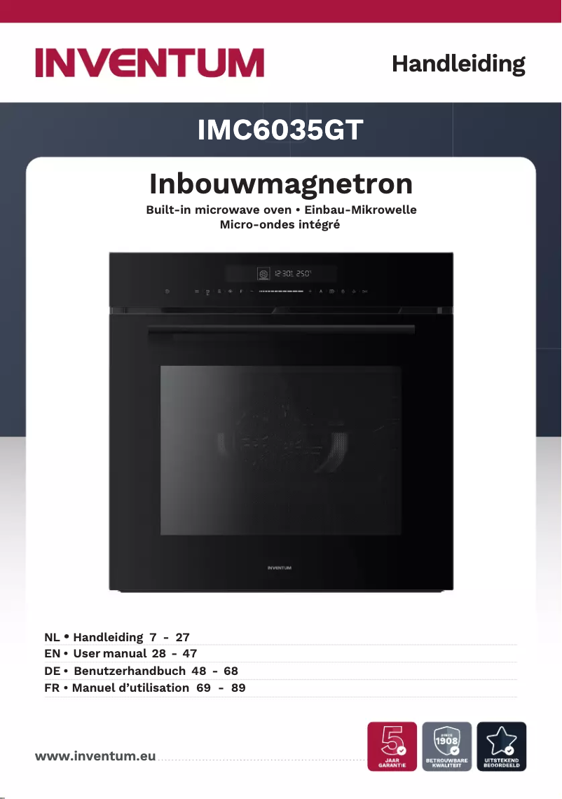 Page 1 de la notice Manuel utilisateur Inventum IMC6035GT