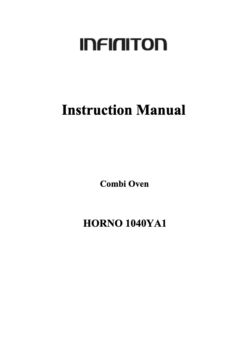 Page 1 de la notice Manuel utilisateur Infiniton 1040YA1