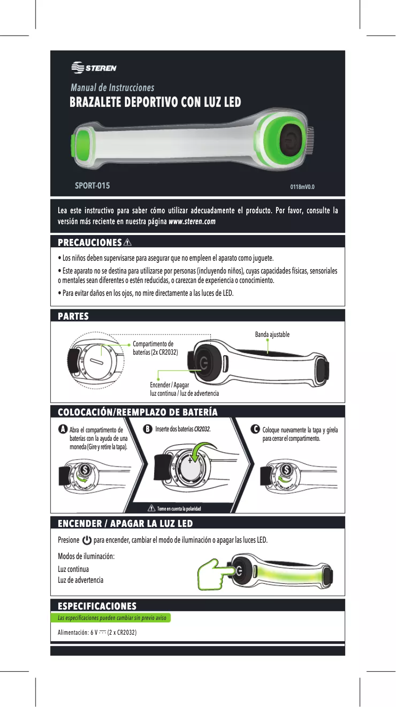 Page n°1 - Manuel utilisateur Steren SPORT-015CVE
