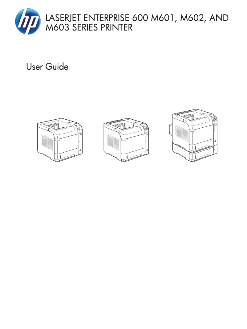 Image de la première page du manuel de l'appareil LaserJet M603xh