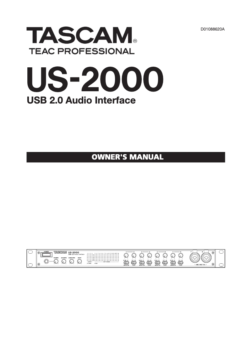 Page n°1 - Manuel utilisateur Tascam US-2000