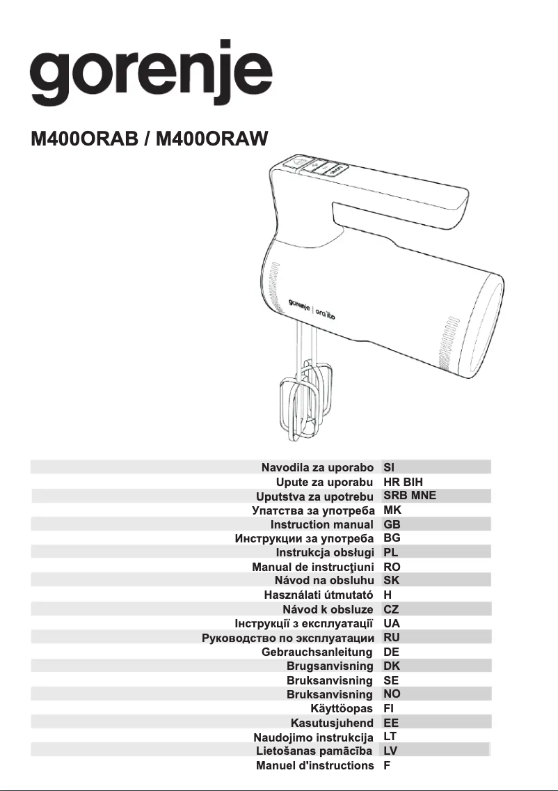Page n°1 - Mode d'emploi Gorenje M400ORAB