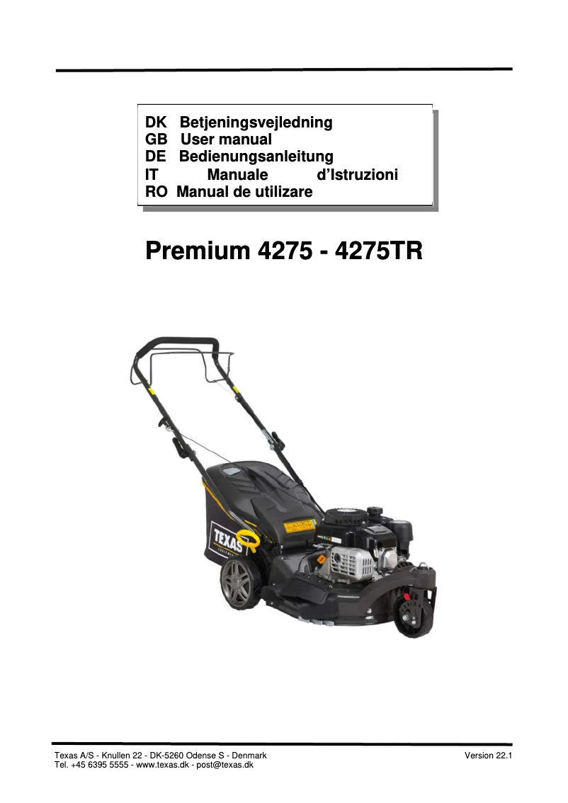 Image de la première page du manuel de l'appareil Premium 4275