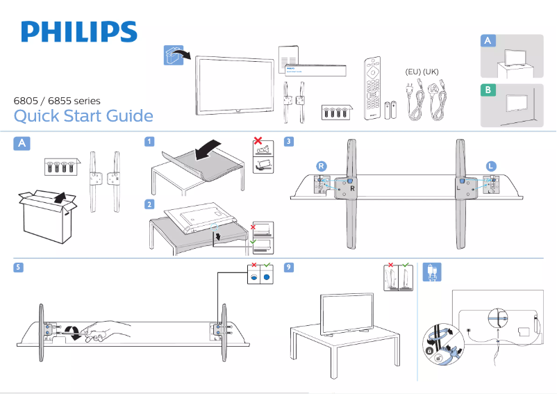 Page n°1 - Guide de démarrage rapide Philips 6800 series 32PFS6805