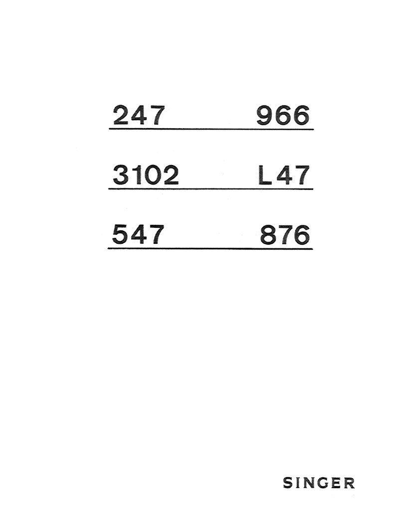 Page 1 de la notice Manuel utilisateur Singer 247