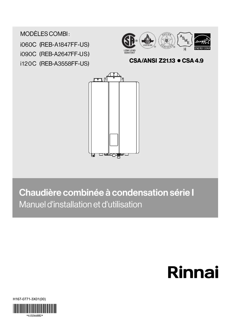 Page n°1 - Guide d'installation Rinnai i090CN