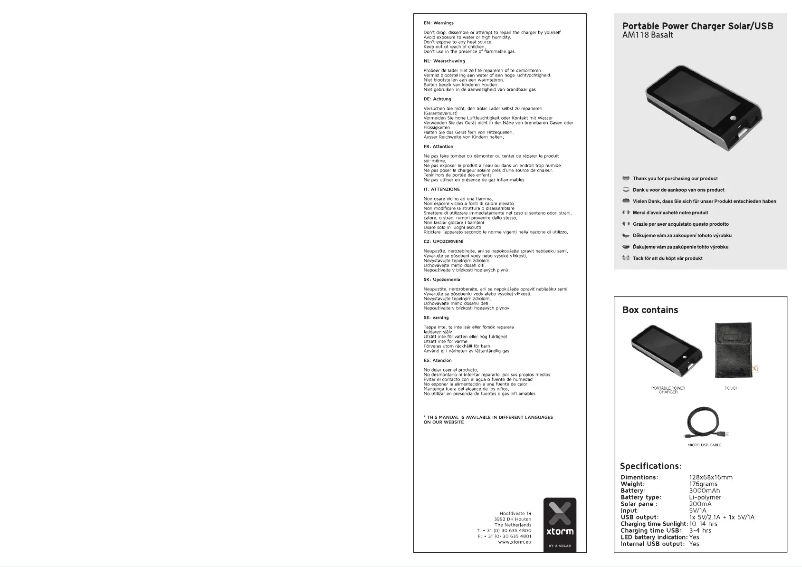Página 1 del manual Manual de usuario Xtorm AM118 Basalt