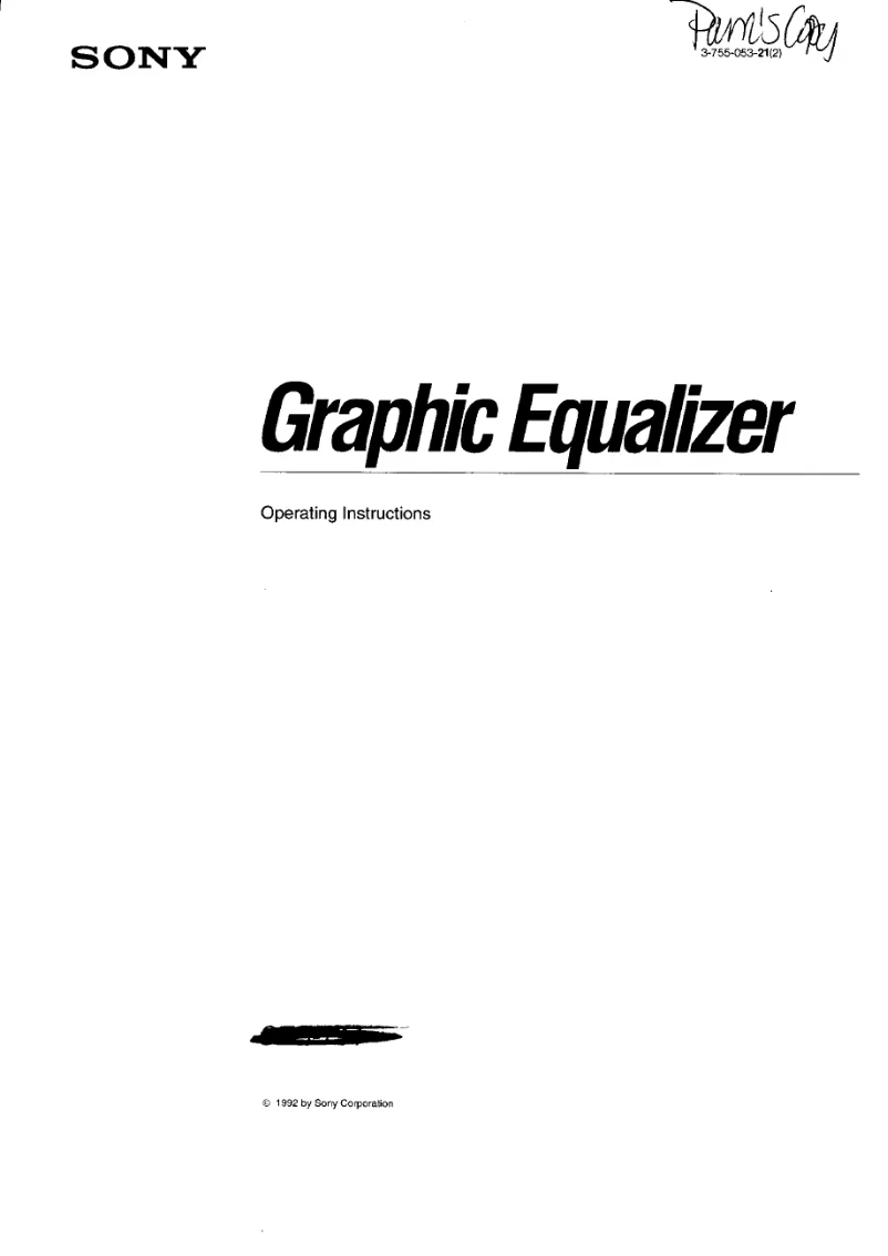 Page 1 de la notice Manuel utilisateur Sony SEQ-711