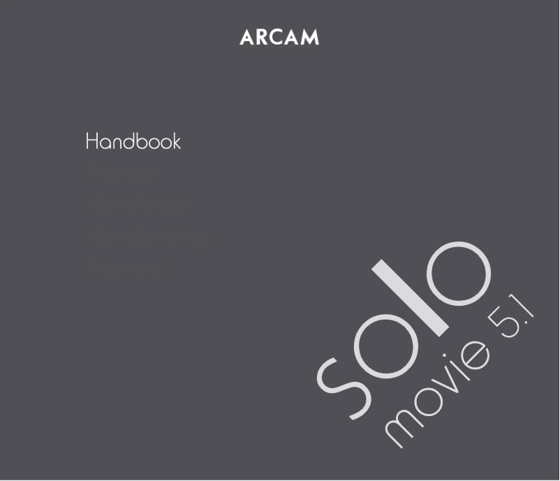 Page n°1 - Manuel utilisateur Arcam Solo Movie 5.1