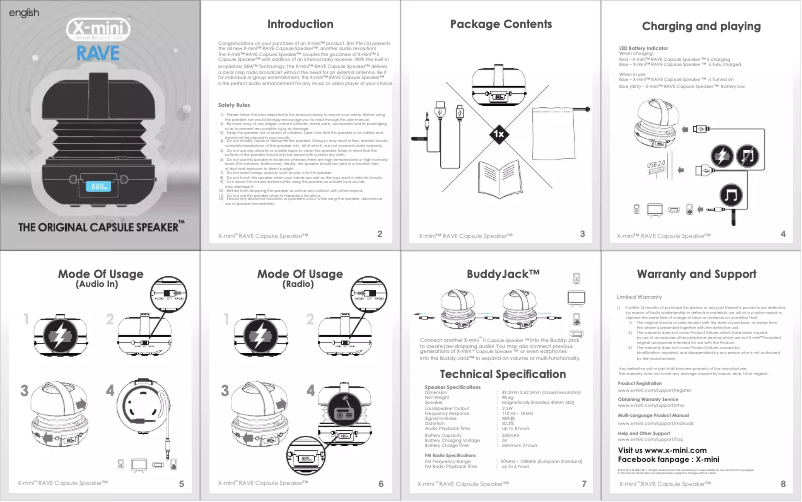 Página 1 del manual Manual de usuario X-MINI Rave