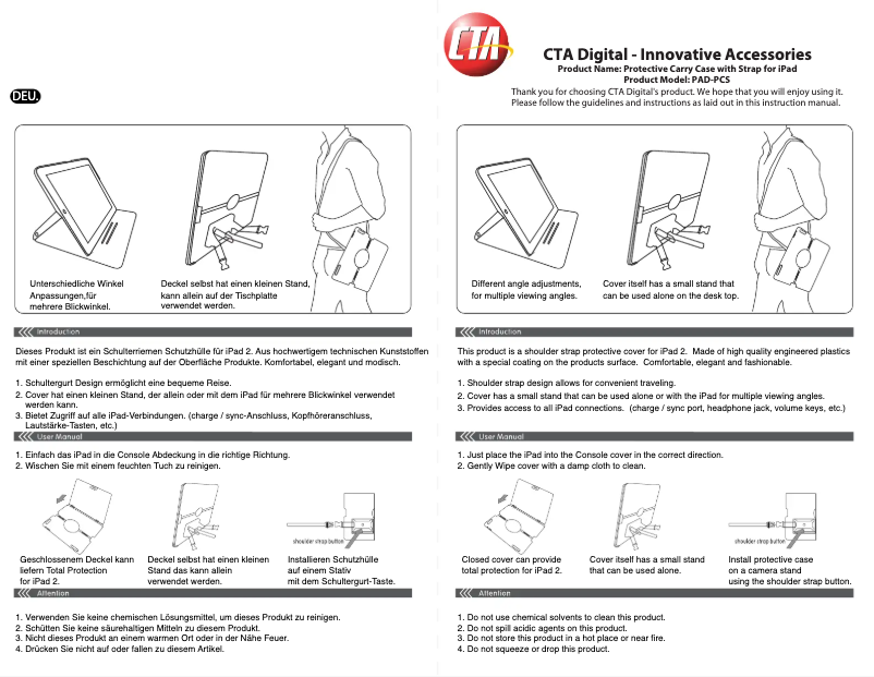 Page 1 de la notice Manuel utilisateur CTA Digital PAD-PCS
