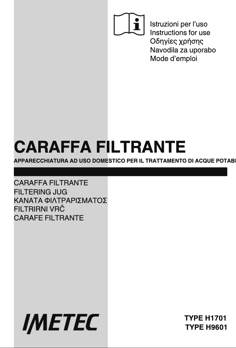 Image de la première page du manuel de l'appareil Acqua WP 100