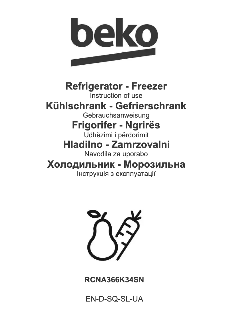 Image de la première page du manuel de l'appareil RCNA366K34SN