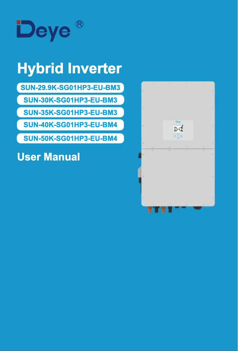 Image de la première page du manuel de l'appareil SUN-30K-SG01HP3-EU-BM3
