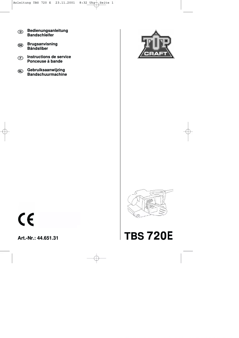 Image de la première page du manuel de l'appareil TCB 720 E