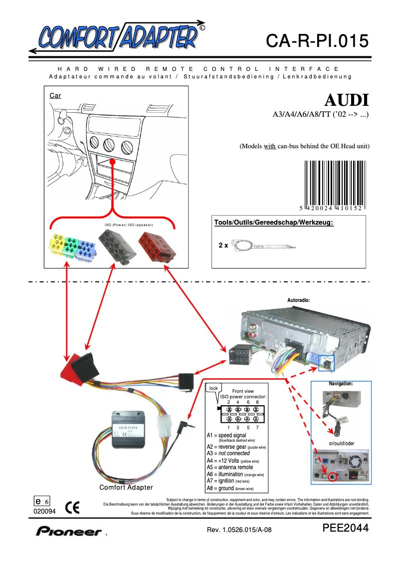 Page 1 de la notice Manuel utilisateur Pioneer CA-R-PI.015