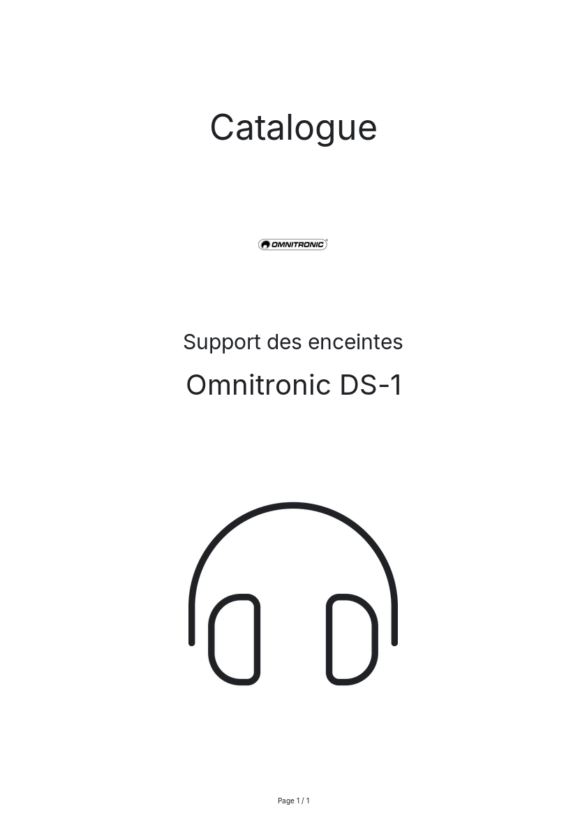 Page n°1 - Catalogue Omnitronic DS-1