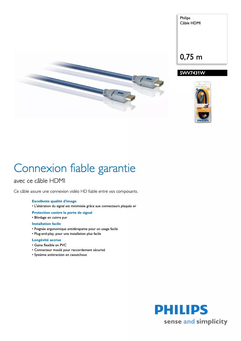 Image de la première page du manuel de l'appareil SWV7431W